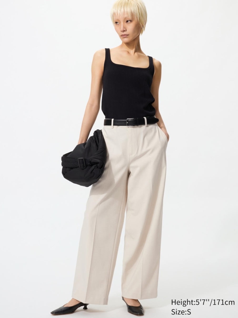 UNIQLO Women's Smart Wide Pants RN139864 (Natural Color)